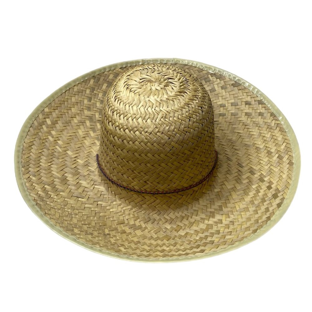 Women's Wide Brim Straw Hat with Adjustable Chin Strap - Picture 2 of 5